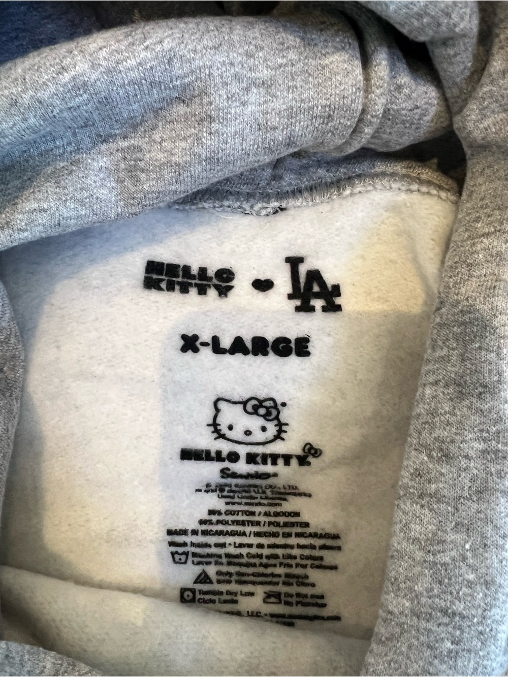 Hello Kitty x LA Grey Pullover Hoodie XL - Picture 3 of 7